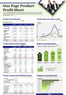 One page product profit sheet presentation report infographic ppt pdf document
