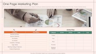 One Page Promotion Plan Powerpoint Presentation Slides