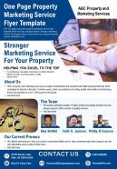 One Page Property Marketing Service Flyer Template Presentation Report PPT PDF Document