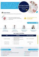 One page proposal for construction project presentation report infographic ppt pdf document