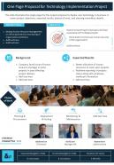 One page proposal for technology implementation project presentation report infographic ppt pdf document