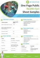 One page public health fact sheet samples presentation report infographic ppt pdf document