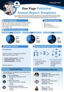 One Page Publisher Annual Report Templates Presentation Report Infographic PPT PDF Document