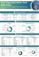 One Page Real Estate Deal Brief Sheet Presentation Report Infographic PPT PDF Document