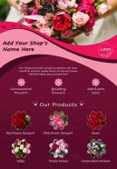 One page retail and sales brochure florist template