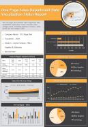 One Page Sales Department Data Visualization Status Report Presentation Infographic PPT PDF Document