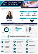 One page sample fact sheet for media kit presentation report infographic ppt pdf document