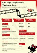 One page sample movie treatment report presentation report infographic ppt pdf document