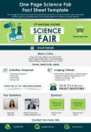 One page science fair fact sheet template presentation report ppt pdf document