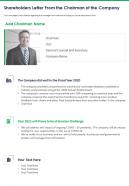 One page shareholders letter from the chairman of the company report infographic ppt pdf document