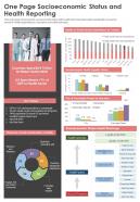 One Page Socioeconomic Status And Health Reporting Presentation Infographic Ppt Pdf Document