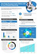 One Page Socioeconomic Status With AI And mHealth Reporting Presentation Infographic Ppt Pdf Document