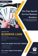 One page special services business brochure presentation report infographic ppt pdf document