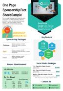 One page sponsorship fact sheet sample presentation report infographic ppt pdf document