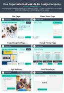 One page static business site for design company presentation report ppt pdf document