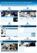 One page static business site for news agency presentation report ppt pdf document