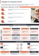 One page strategies for sustainable growth presentation report infographic ppt pdf document