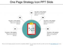 One page strategy icon ppt slide