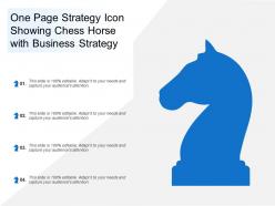 One page strategy icon showing chess horse with business strategy