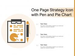 One page strategy icon with pen and pie chart
