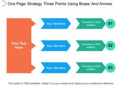 One page strategy three points using boxes and arrows