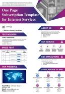 One page subscription template for internet services presentation report infographic ppt pdf document