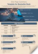 One page summary template for bestseller book presentation report infographic ppt pdf document