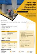 One page template for construction site regulations presentation report infographic ppt pdf document