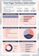One Page Territory Sales Status Report Presentation Infographic PPT PDF Document