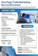 One page trade marketing service brochure presentation report infographic ppt pdf document