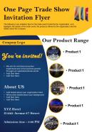One page trade show invitation flyer presentation report infographic ppt pdf document