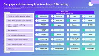 One Page Website Survey Form To Enhance SEO Ranking Survey SS