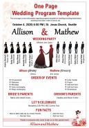 One page wedding program template presentation report infographic ppt pdf document