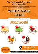 One page weekly food deals presentation report infographic ppt pdf document