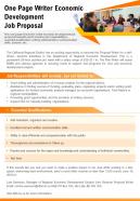 One page writer economic development job proposal presentation report infographic ppt pdf document