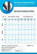 One pager architectural sheet presentation report infographic ppt pdf document