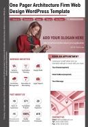 One pager architecture firm web design wordpress template presentation report infographic ppt pdf document