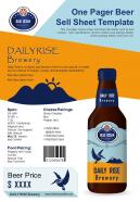 One pager beer sell sheet template presentation report infographic ppt pdf document