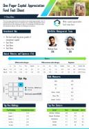 One pager capital appreciation fund fact sheet presentation report infographic ppt pdf document
