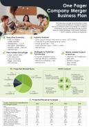 One Pager Company Merger Business Plan Presentation Report Infographic Ppt Pdf Document
