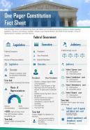 One Pager Constitution Fact Sheet Presentation Report Infographic PPT PDF Document