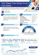 One pager core equity fund fact sheet presentation report infographic ppt pdf document