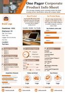 One pager corporate product info sheet presentation report infographic ppt pdf document