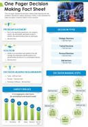 One pager decision making fact sheet presentation report infographic ppt pdf document