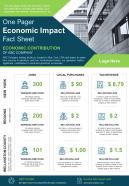 One pager economic impact fact sheet presentation report infographic ppt pdf document