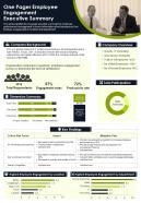 One Pager Employee Engagement Executive Summary Presentation Report Infographic PPT PDF Document