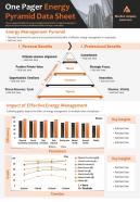 One Pager Energy Pyramid Data Sheet Presentation Report Infographic PPT PDF Document