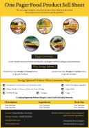 One pager food product sell sheet presentation report infographic ppt pdf document