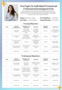 One Pager For Individual Development Plan Presentation Report Infographic PPT PDF Document