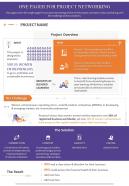 One pager for project networking presentation report infographic ppt pdf document